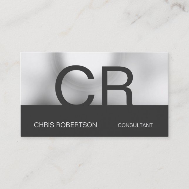 Monogram, White Wall Brick Business Card Visitenkarte (Vorderseite)