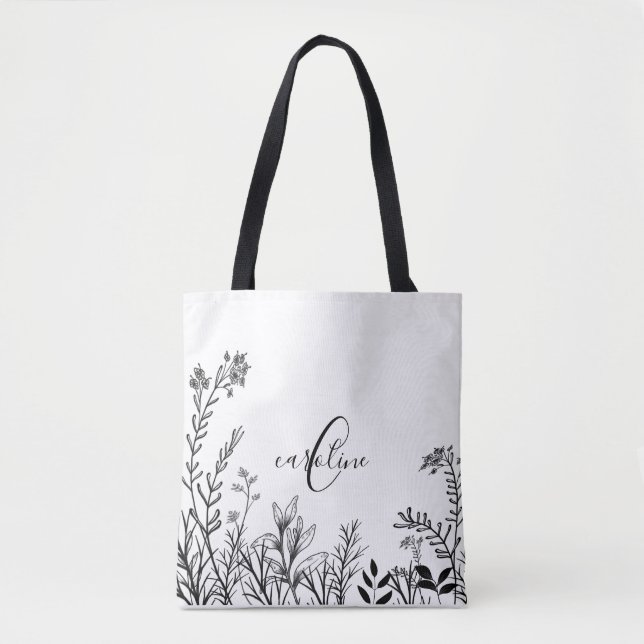 Monogram Wilde Blume Doodles (Vorderseite)