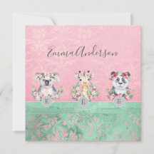 Monogram Wildlife Girls Boho Jungle Animes Hübsch