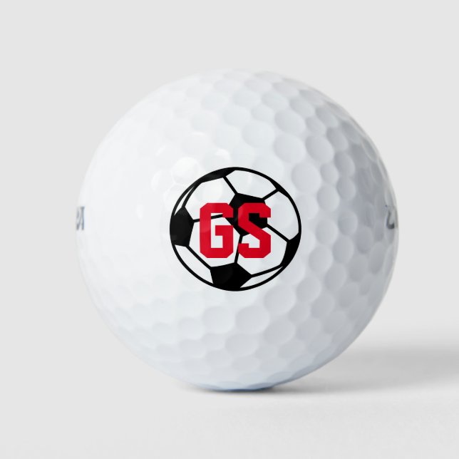 Monogram Wilson Golfbälle mit Fußballlogo (Vorderseite)