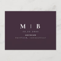 Monogram Wine Wedding Save the Date Announction