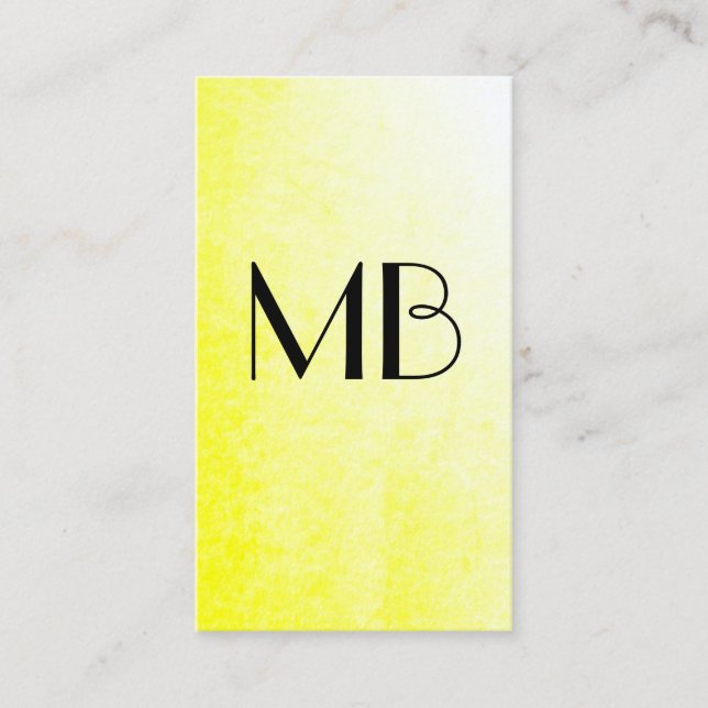 Monogram Wine Yellow Visitenkarte (Vorderseite)
