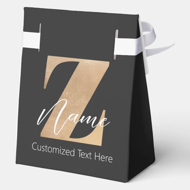Monogram with Initial Z & Custom Name Personalized Geschenkschachtel (Rückseite)