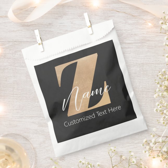 Monogram with Initial Z & Custom Name Personalized Geschenktütchen (Ausgeschnitten)