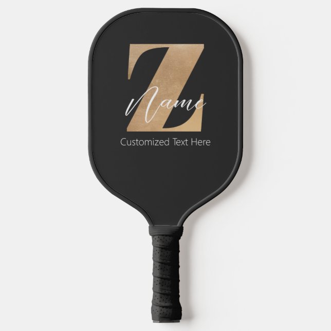 Monogram with Initial Z & Custom Name Personalized Pickleball Schläger (Vorderseite)