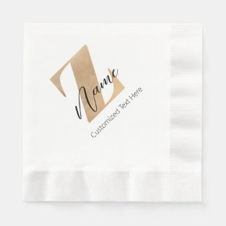 Monogram with Initial Z & Custom Name Personalized Serviette