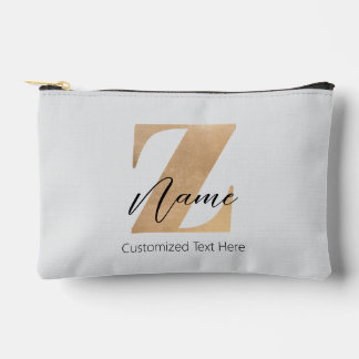 Monogram with Initial Z & Custom Name Personalized Zubehörtasche