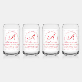 Monogram with Name Catholic Blessing Drinkware Set Dosenglas