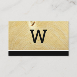 Monogram Wood Grain Visitenkarte