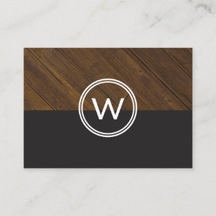 Monogram Wood Two Tone Visitenkarte