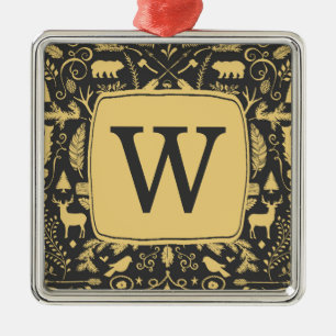 Monogram Woodland Holiday Ornament Aus Metall