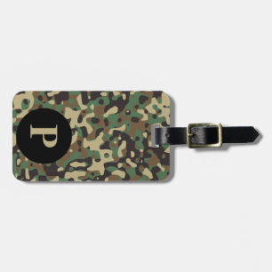 Monogram Woodland Tan Green Camouflage Camouflage  Gepäckanhänger