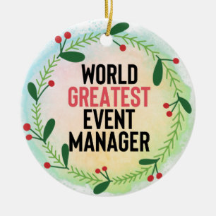 Monogram World's Best Event Manager Keramik Ornament