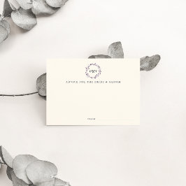 Monogram Wreath Wedding Advice Cards | Plum Hinweiskarte