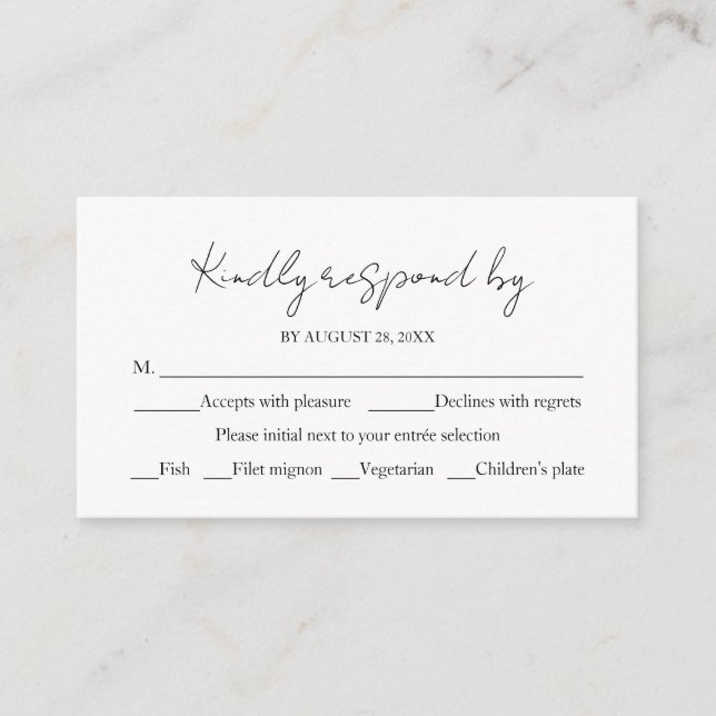 Monogram Wreath Wedding RSVP Enclosure Card Begleitkarte (Vorderseite)