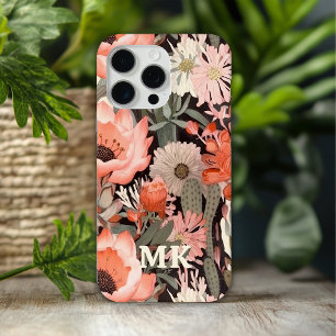 Monogram-Wüste-Wildblumen Moderne bläserne Case-Mate iPhone Hülle