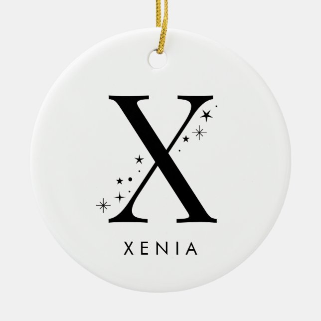 Monogram X Celestie Name Keramik Ornament (Vorne)