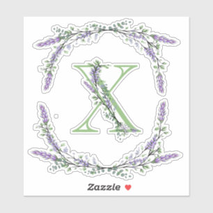 Monogram X Lavendel Eucalyptus Aufkleber