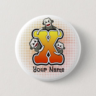 Monogram X Socken Monkey Button