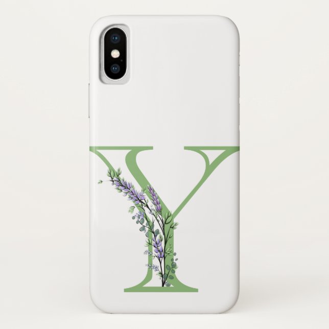 Monogram Y Lavendel Eucalyptus Case-Mate iPhone Hülle (Rückseite)