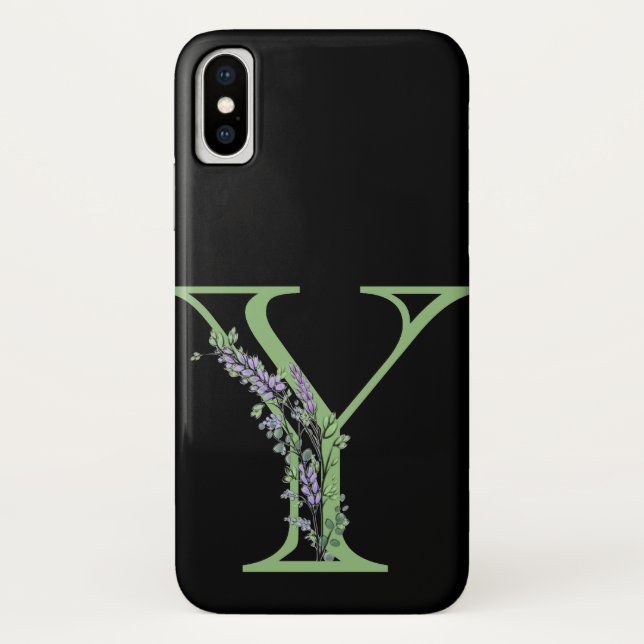 Monogram Y Lavendel Eucalyptus Case-Mate iPhone Hülle (Rückseite)