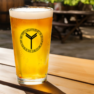 Monogram Y - Viking Style - Pint Glass Glas