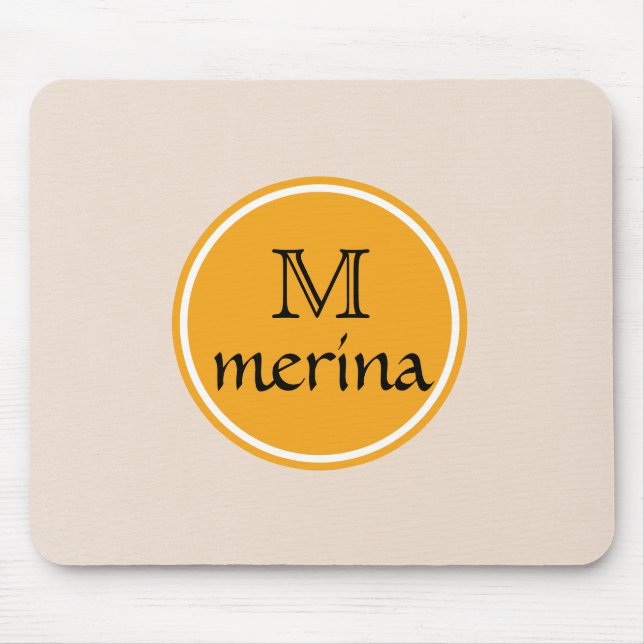 Monogram Yellow Gold Circle Mousepad (Vorne)