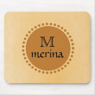 Monogram Yellow Gold Circle Mousepad