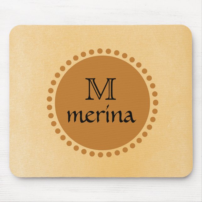 Monogram Yellow Gold Circle Mousepad (Vorne)