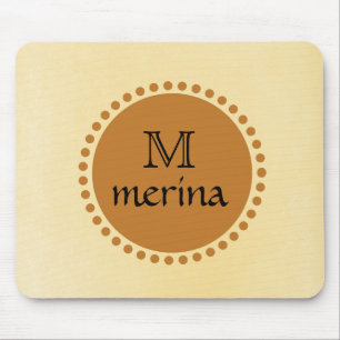 Monogram Yellow Gold Circle Mousepad
