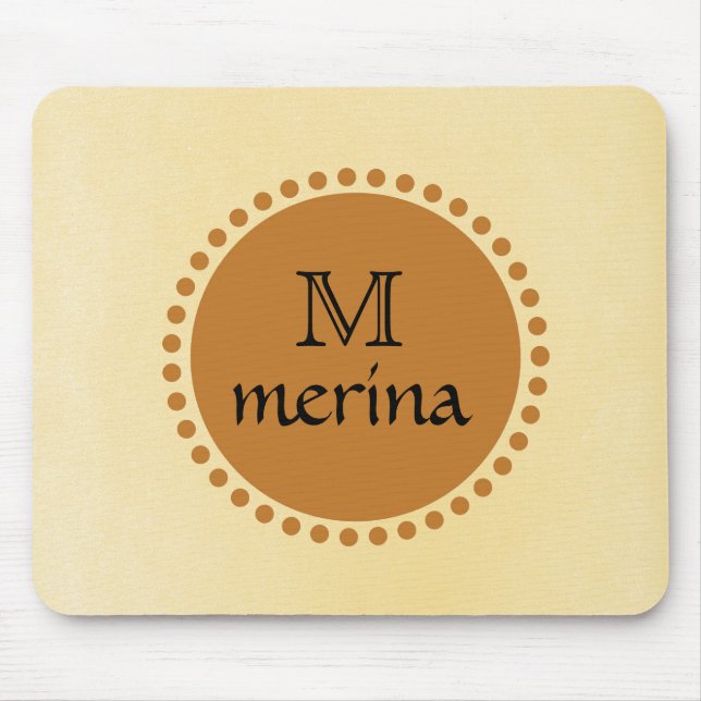 Monogram Yellow Gold Circle Mousepad (Vorne)
