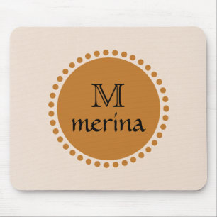 Monogram Yellow Gold Circle Mousepad