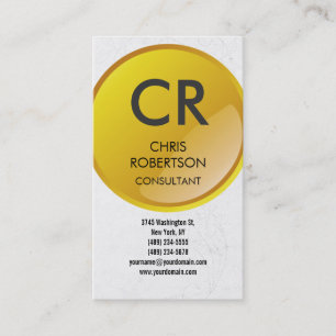 Monogram Yellow Gray Muster Charm Business Card Visitenkarte