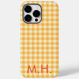 Monogram Yellow Orange Ish Preppy Gingham Kariert Case-Mate iPhone 14 Pro Max Hülle