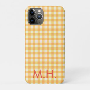 Monogram Yellow Orange Ish Preppy Gingham Kariert Case-Mate iPhone Hülle