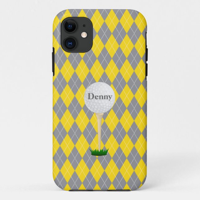 Monogram Yellow White Raute iPhone 5 Case (Rückseite)