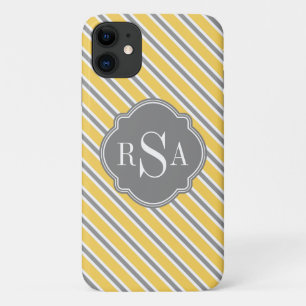 Monogram Yellow White Stripe Muster Case-Mate iPhone Hülle