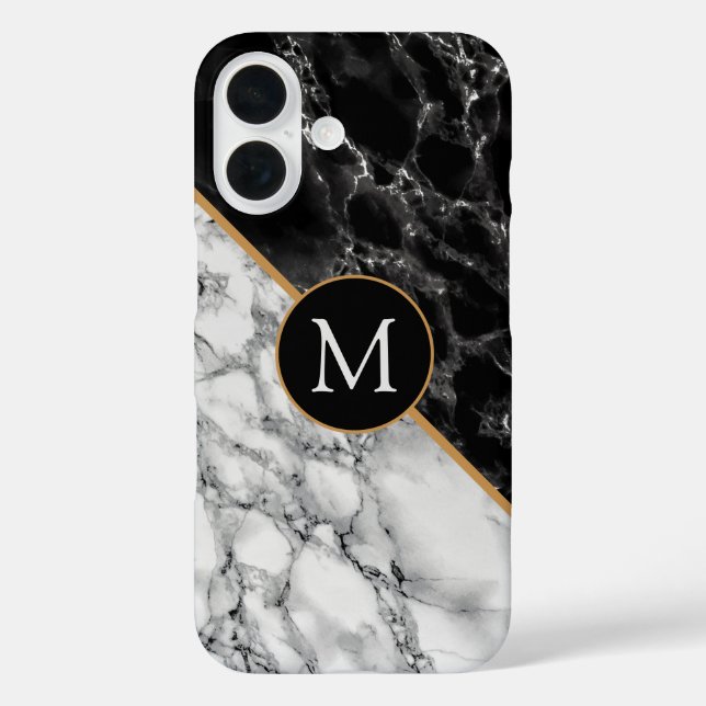 Monogram Your Letter iPhone Case-Marble Case-Mate iPhone Hülle (Rückseite)