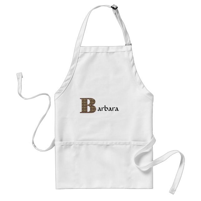 Monogram Your Name B Elegante Floral Schürze (Vorne)