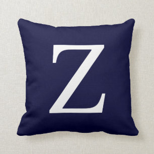 Monogram Z auf Navy Blue Kissen