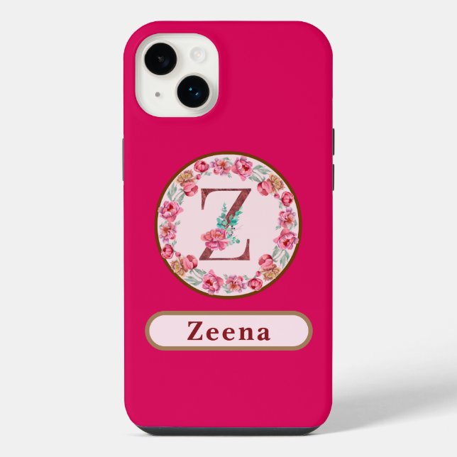 Monogram Z Floral Custom Case-Mate iPhone Case Hülle (Rückseite)
