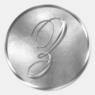 Monogram Z NONMETALLIC Silver Umschlag Aufkleber