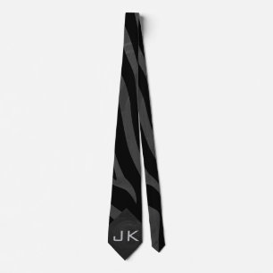 Monogram Zebra Black und Grau Krawatte