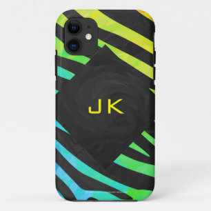 Monogram Zebra Black und Regenbogen Print Case-Mate iPhone Hülle