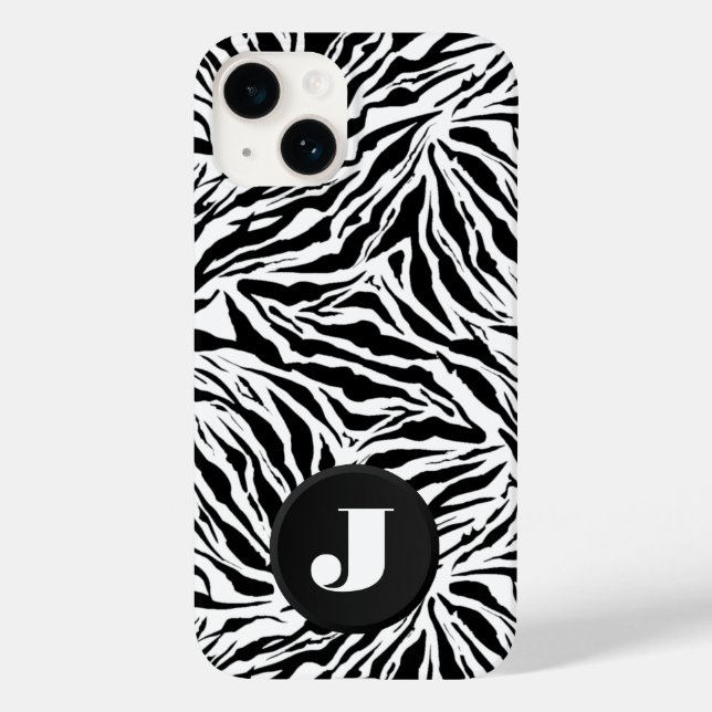 Monogram Zebra Print Case-Mate iPhone Hülle (Rückseite)