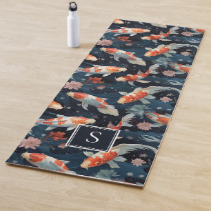 Monogram Zen-inspiriert japanischer Koi-Fisch Yogamatte