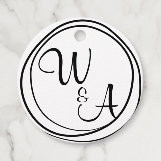 Monograma com duas letras geschenkanhänger (Vorderseite)