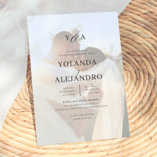 Monograma de Boda Invitaciones Elegantes con Foto Einladung