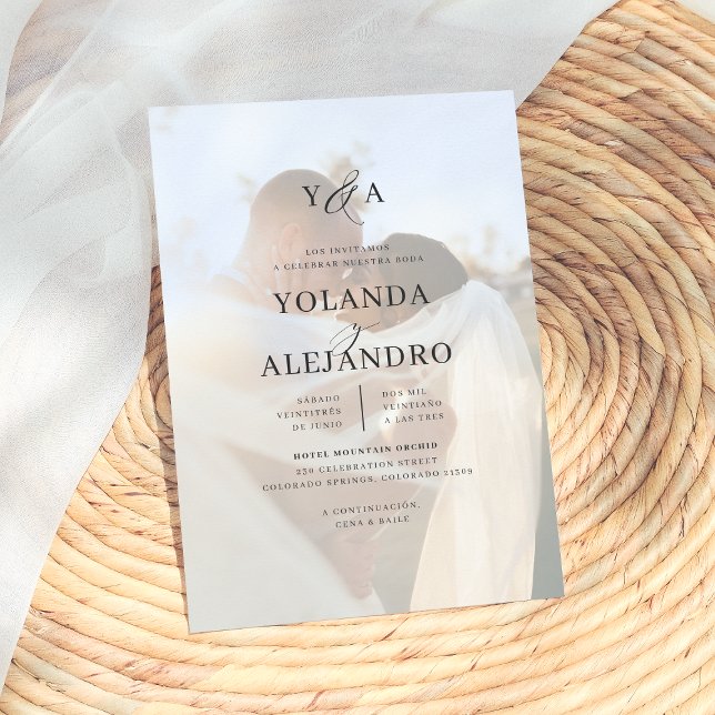 Monograma de Boda Invitaciones Elegantes con Foto Einladung (Von Creator hochgeladen)