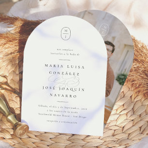 Monograma Formal Invitación de Boda Elegante Einladung